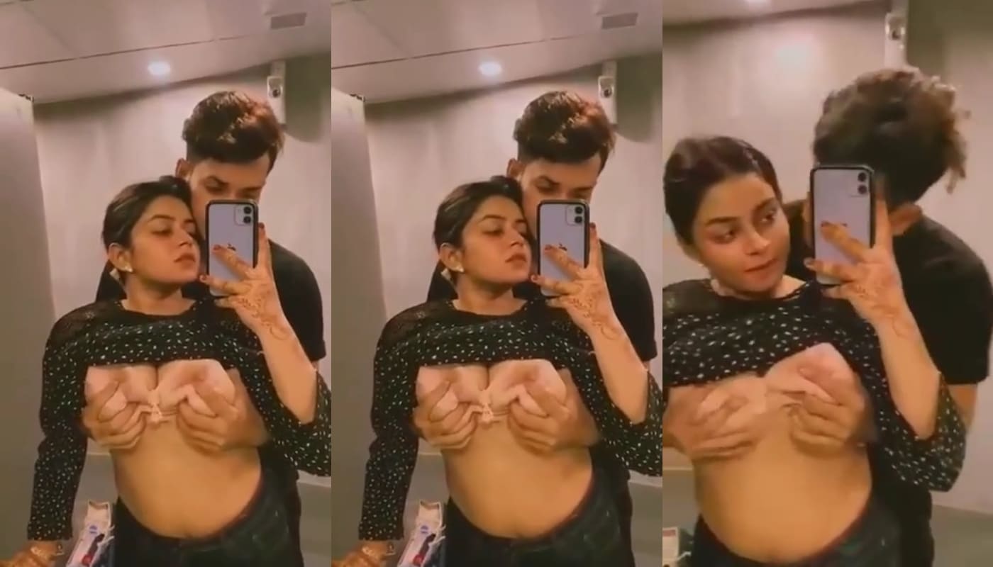 Hot Indian Girl Boobs Grab by Boyfriend in Public Washroom Sucking His Dick in Toilet Full NUDE Captured After Fucking in Hotel